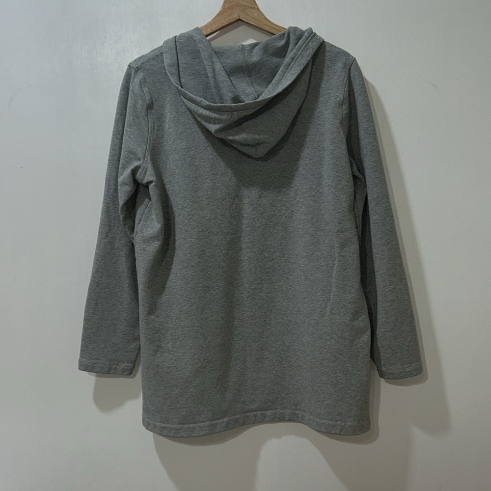 LAND END WOMENS PULLOVER HODDIE GRAY LONG SLEEVE SZ MD - Picture 2 of 7